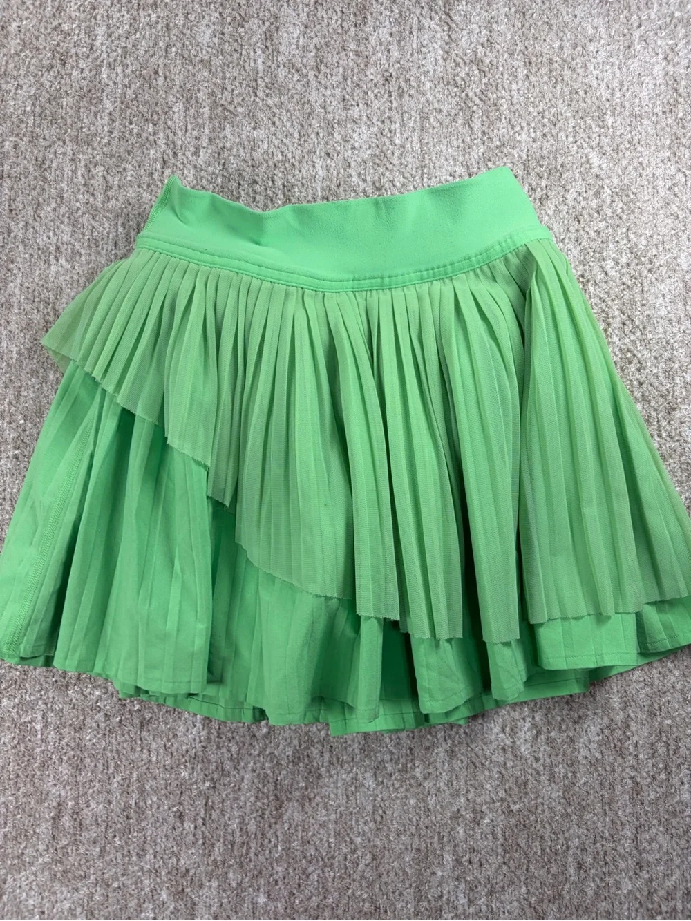lululemon athletica Bright Green Pleated Skater Skirt